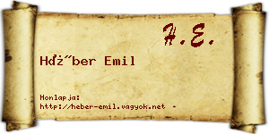 Héber Emil névjegykártya